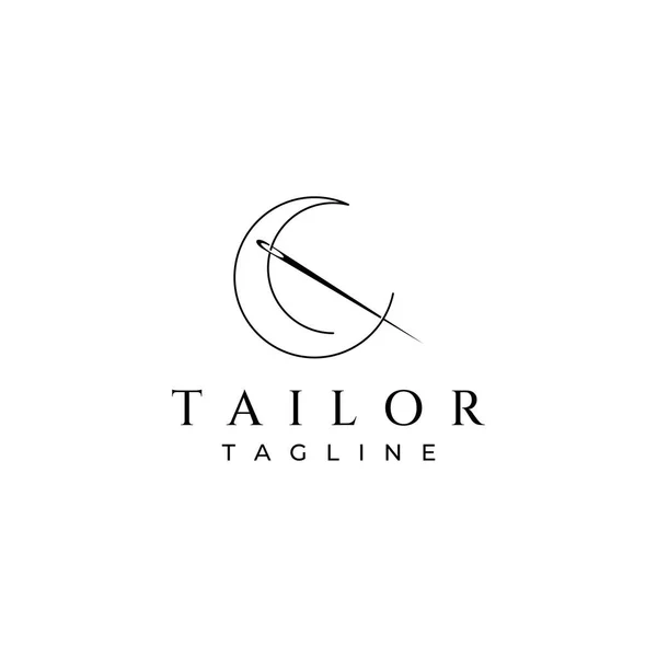 Tailor Silhouette Logo Needle Thread Benik Sewing Machine Markings Logo — Wektor stockowy