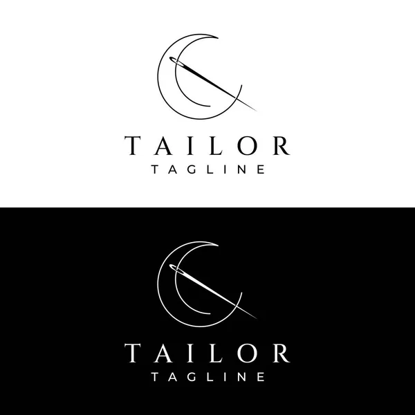 Tailor Silhouette Logo Needle Thread Benik Sewing Machine Markings Logo — Archivo Imágenes Vectoriales