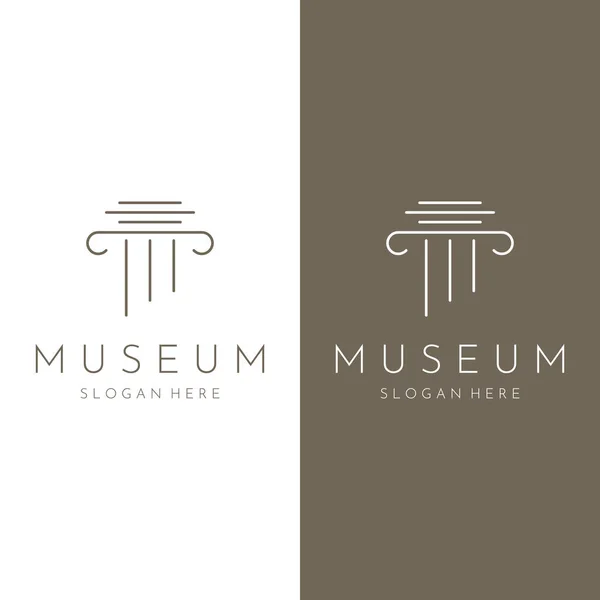 Museum Museum Column Line Museum Museum Pillar Logo Museum Minimalist — ストックベクタ