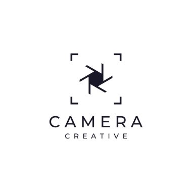 Photography camera logo, lens camera shutter, digital, line, professional, elegant and modern. The logo can be used for studios, photography and other businesses.