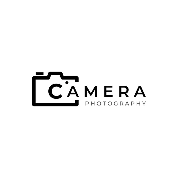 Photography Camera Logo Lens Camera Shutter Digital Line Professional Elegant — Vector de stock