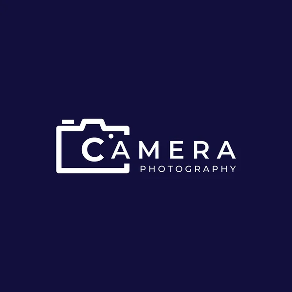 Photography Camera Logo Lens Camera Shutter Digital Line Professional Elegant — Vetor de Stock