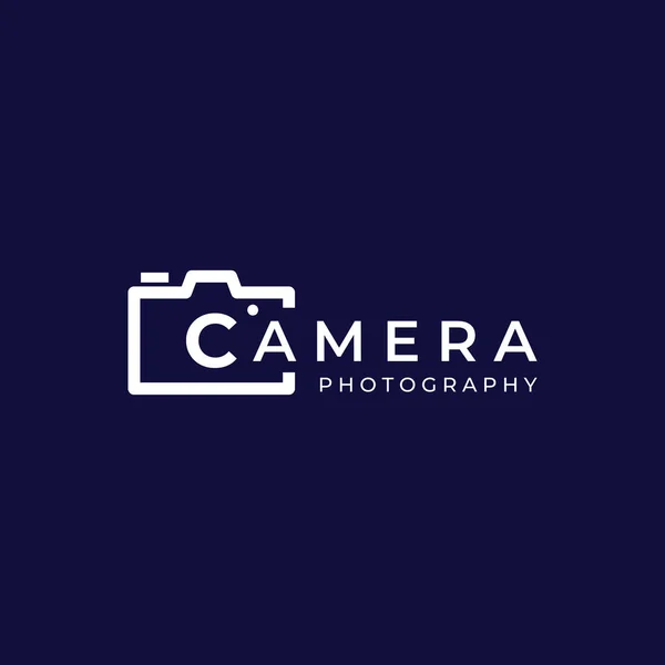 Photography Camera Logo Lens Camera Shutter Digital Line Professional Elegant — Stockvector