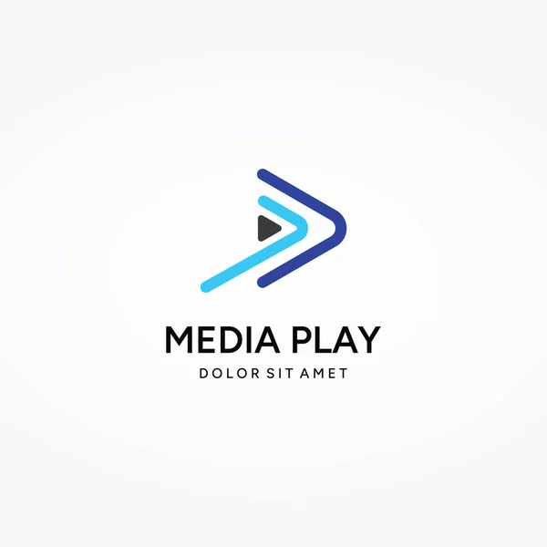 Media logo play button with modern triangle, with line shape, abstract, colorful and simple.