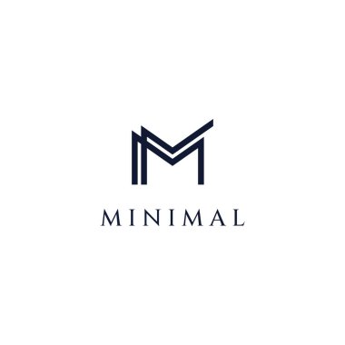 Abstract initial logo minimalist letter M element.Symbol of modern, elegant, unique and luxurious geometry.Design for corporate business identity.