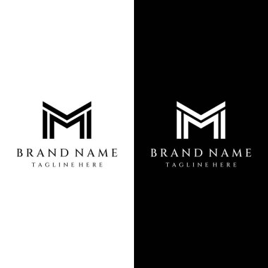 Abstract initial logo minimalist letter M element.Symbol of modern, elegant, unique and luxurious geometry.Design for corporate business identity.
