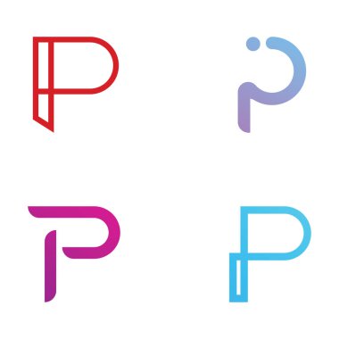 Abstract logo element initial letter P monogram. A luxurious, elegant and minimalist symbol. Logo can be used for brand, identity and others.