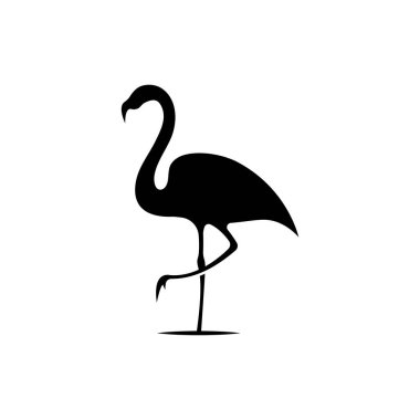 Logo of a long-legged bird or flamingo. Logo with lines, abstract and simple.