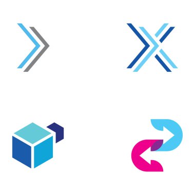 Logistics logo with arrows, order box, fast and digital order.