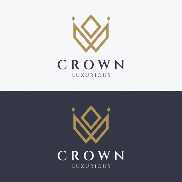 Royal Luxe Couronne Abstraite Logo Crown Avec Monogramme Avec Des — Image vectorielle