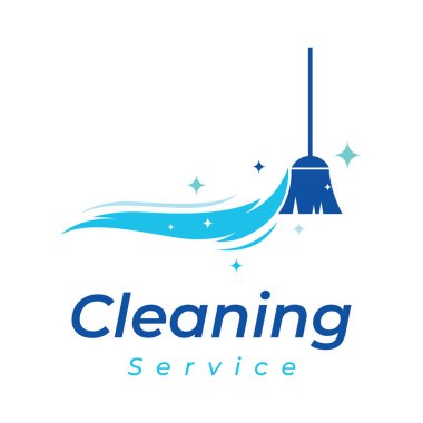 Temizlik logosu. Temizlik koruması. Temizlik spreyi ve temizlik aletleriyle ev temizliği..