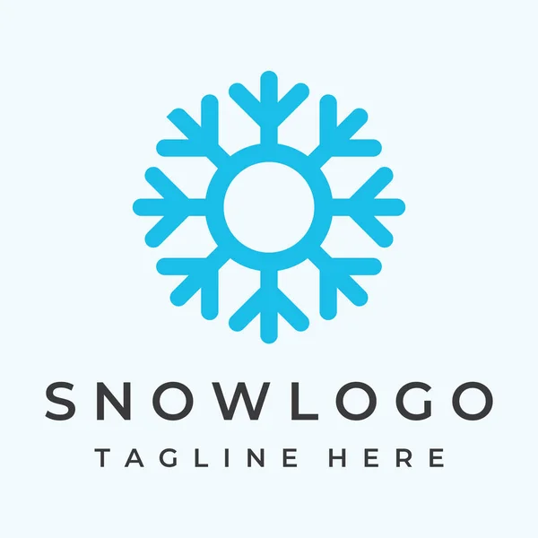 Logotipo Abstracto Copo Nieve Elementos Azules Fríos Con Contorno Logotipo — Vector de stock