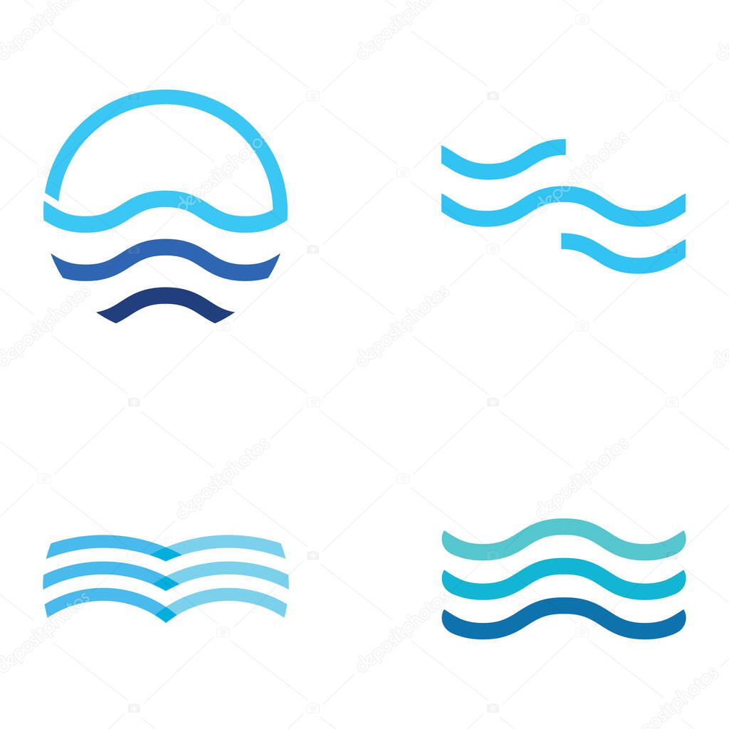 Natural blue pure aqua water logotype.Aqua abstract design with outline.Drinking or mineral water sign icon.