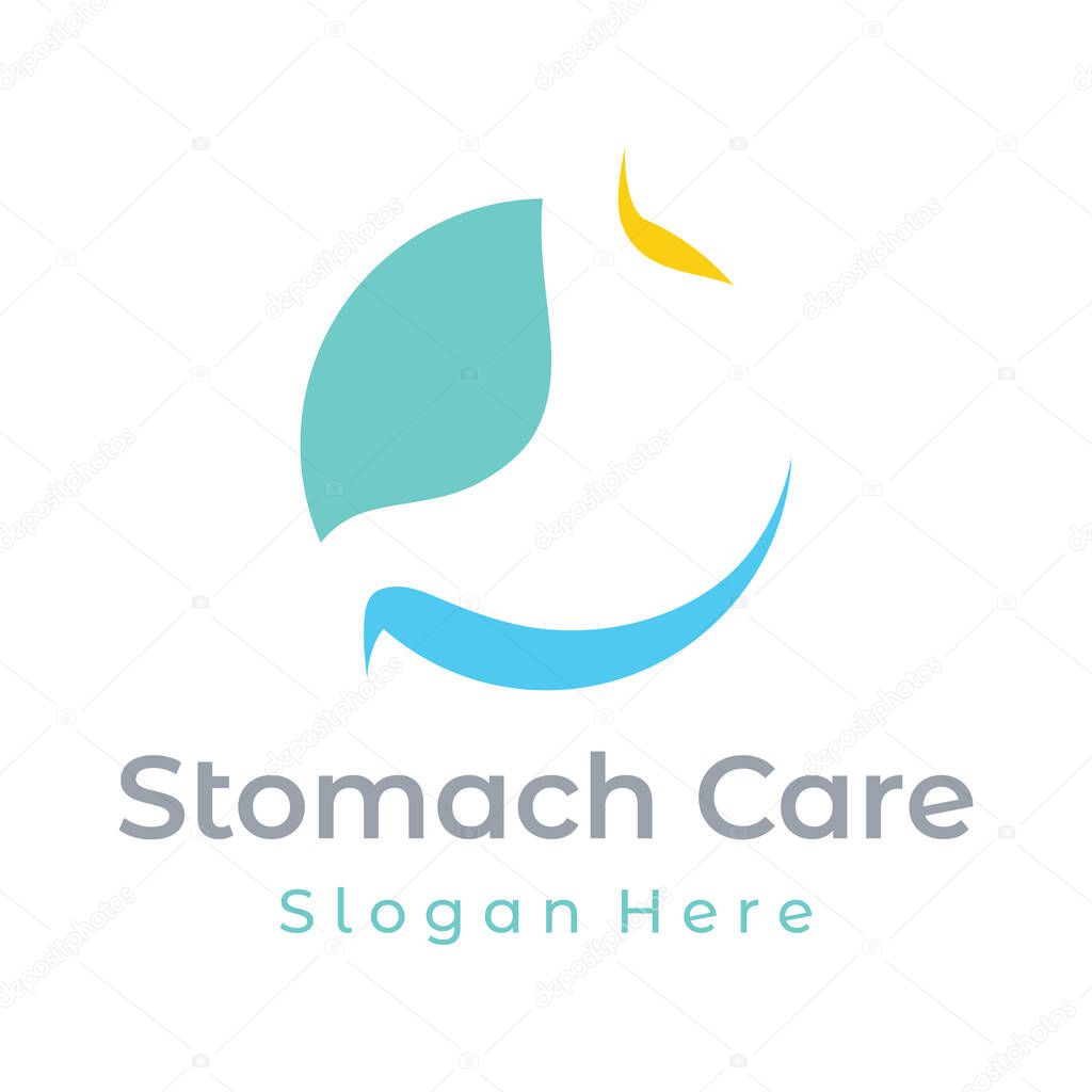 Stomach health and stomach care logo design. Logo sign for doctor, business and branding.