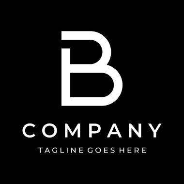 Soyut logo ögesi başlangıç harfi B monogram veya benzersiz ve basit geometri. Kartvizit, şirket ve iş dünyası logosu.