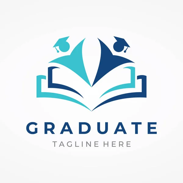 Kreatywny Projekt Logo Edukacji Studenckiej Znakiem Kapelusza Książki Ołówka Lub — Wektor stockowy