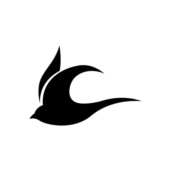 Einfaches Logo Design Silhouette Eines Martin Martlet Schwalbe Fliegen Schwebend — Stockvektor