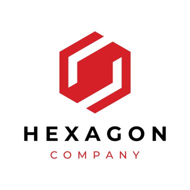 Yaratıcı basit geometrik küp veya altıgen kutu logosu. Teknoloji, medya ve nakliye hizmetleri için logo.