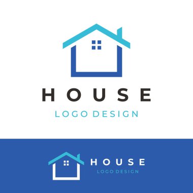 Daire ve doğrusal tarzda monogram veya geometrik evin yaratıcı logosu. Mülk, inşaat, mimari ve işletme logosu.
