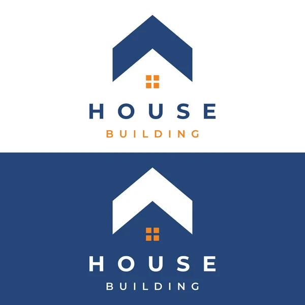 Креативный Логотип Монограммы Геометрического Дома Жилого Дома Плоском Стилизованном Стиле — стоковый вектор