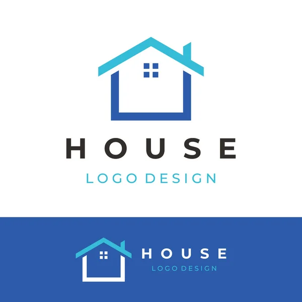 Logo Créatif Une Maison Monogramme Géométrique Immeuble Résidentiel Dans Style — Image vectorielle