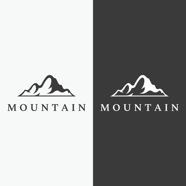 Logo Sagoma Montagna Montagna Logos Alpinisti Fotografi Aziende — Vettoriale Stock
