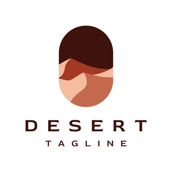 Diseño Abstracto Del Logotipo Del Desierto Caliente Las Dunas Con — Vector de stock