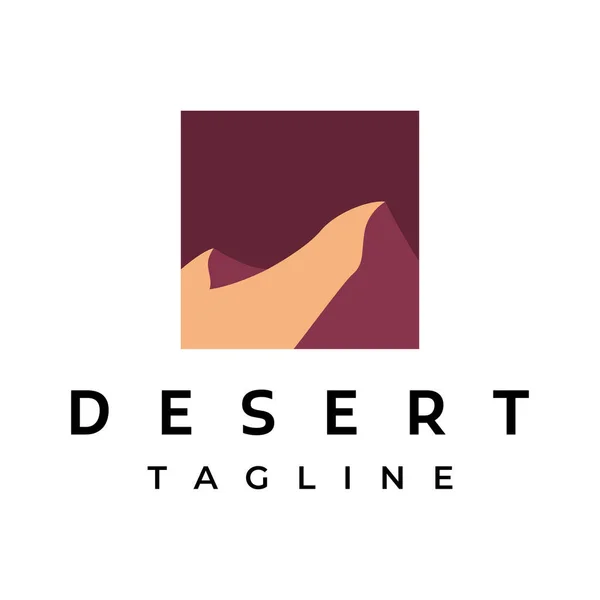 Diseño Abstracto Del Logotipo Del Desierto Caliente Las Dunas Con — Vector de stock