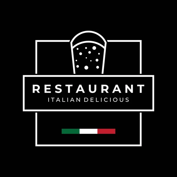 Delicioso Delicioso Diseño Logotipo Comida Italiana Con Señal Utensilio Comida — Archivo Imágenes Vectoriales