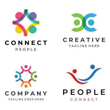 Halkın ilişki logosu. Organizasyon, iş, anaokulu logosu..