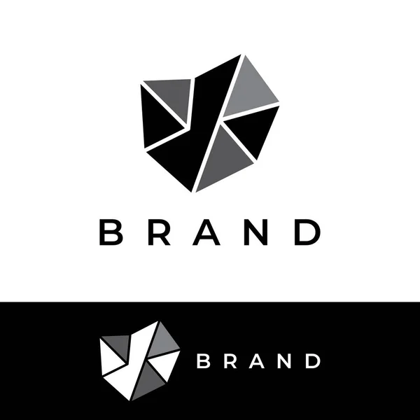 Naturalna Sylwetka Kamienia Abstrakcyjne Logo Kreatywny Design Zarysem Logo Biznesu — Wektor stockowy