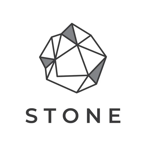 Silueta Piedra Natural Diseño Creativo Logo Abstracto Con Contorno Logotipo — Vector de stock