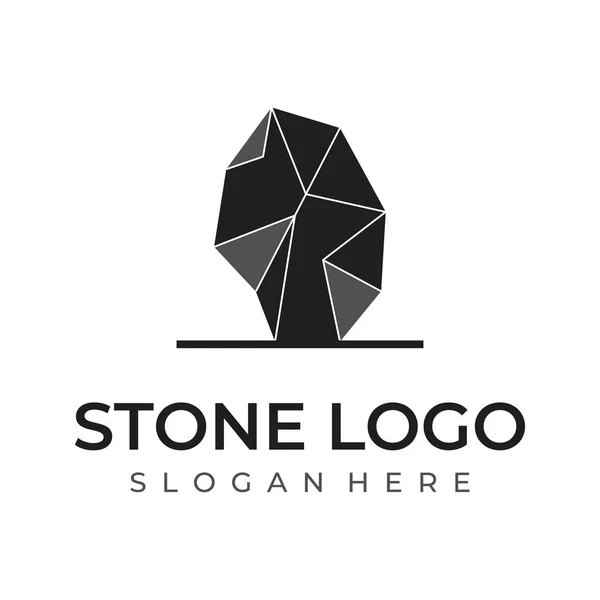 Naturalna Sylwetka Kamienia Abstrakcyjne Logo Kreatywny Design Zarysem Logo Biznesu — Wektor stockowy