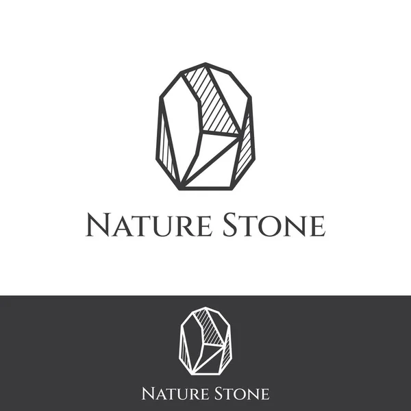 Silhueta Pedra Natural Design Criativo Logotipo Abstrato Com Contorno Logotipo — Vetor de Stock