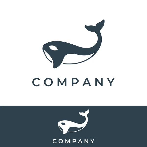 Απλό Μαύρο Όρκα Φάλαινα Ζώων Λογότυπο Δημιουργικό Σχεδιασμό Φονικό Υποβρύχιο — Διανυσματικό Αρχείο