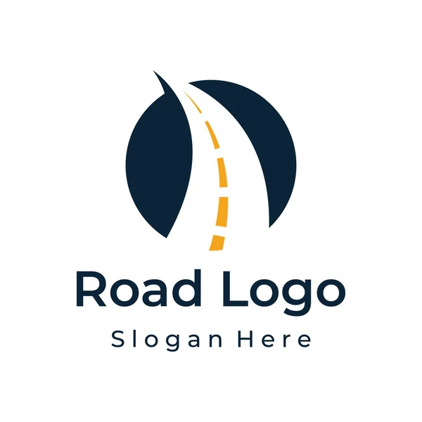 Otoyol logosu tasarımı, asfalt yol yolu, trafik. Logo iş, işaret, şirket için olabilir..