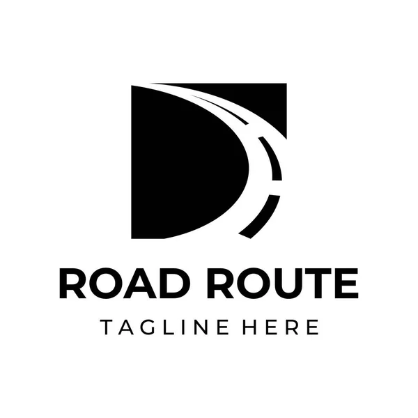 Otoyol logosu tasarımı, asfalt yol yolu, trafik. Logo iş, işaret, şirket için olabilir..