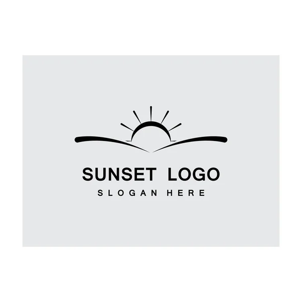 Fala Wody Ikona Słońca Wektor Ilustracja Projekt Logo — Wektor stockowy