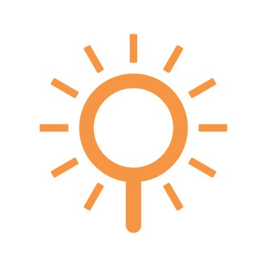 Su dalgası ve güneş ikonu vektör çizim logosu