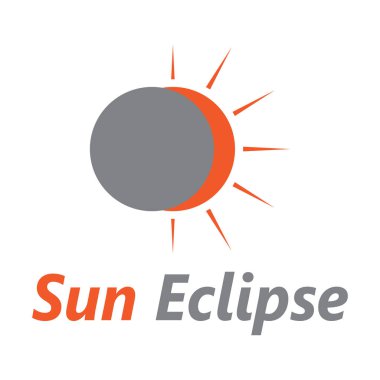 Su dalgası ve güneş ikonu vektör çizim logosu