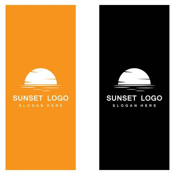 Onda Água Sol Ícone Vetor Ilustração Design Logotipo —  Vetores de Stock