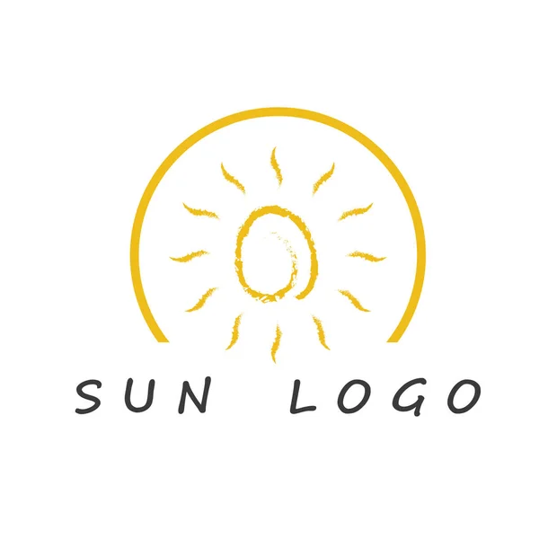 Acqua Onda Sole Icona Vettoriale Illustrazione Disegno Logo — Vettoriale Stock