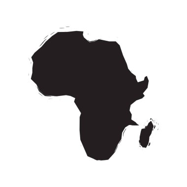 Afrika kıtasının soyut logosu, Afrika seyahati ve turları. Vektör tasarım konseptiyle.