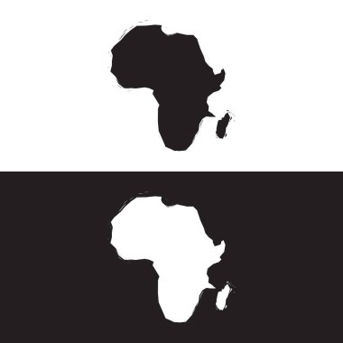 Afrika kıtasının soyut logosu, Afrika seyahati ve turları. Vektör tasarım konseptiyle.