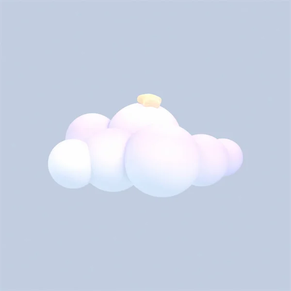 Renderizado Nuvem Desenhos Animados Com Objeto Estrela — Fotografia de Stock
