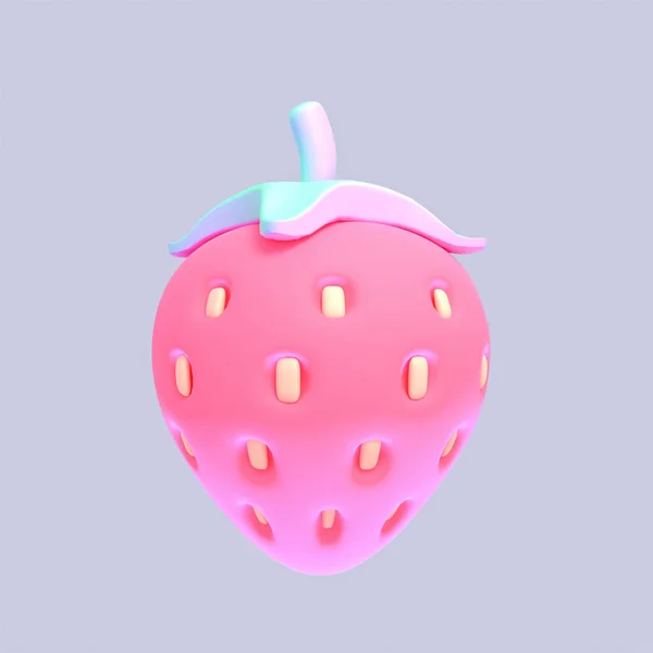 3d rendered cartoon strawberry object.