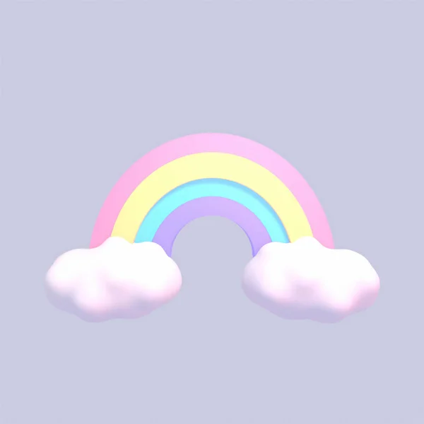 3d rendered cartoon rainbow object.