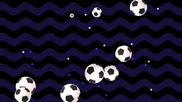 Looped Stuiterende Voetbal Ballen Animatie — Stockvideo