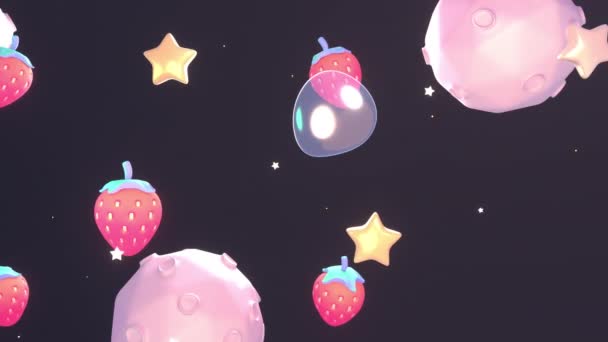 Trickfilm Aus Dem Erdbeer Universum — Stockvideo