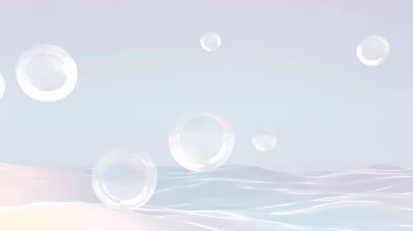 Rendered Water Bubbles Ocean Waves — Stock Photo, Image